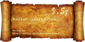 Valter Szultána névjegykártya